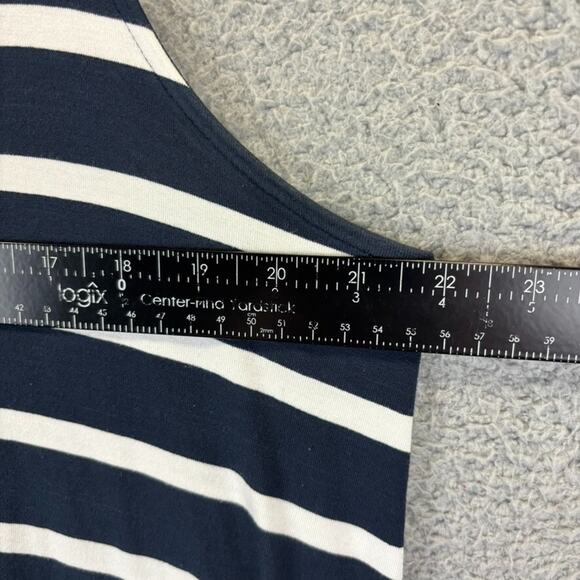 J Jill Tunic XLP Blue Beachy Nautical Striped Layering Tank Flowy Stretch Casual - Picture 5 of 9